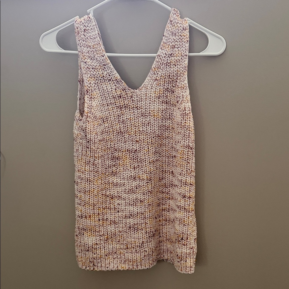 Women’s Cream-Pink Knit  Tank